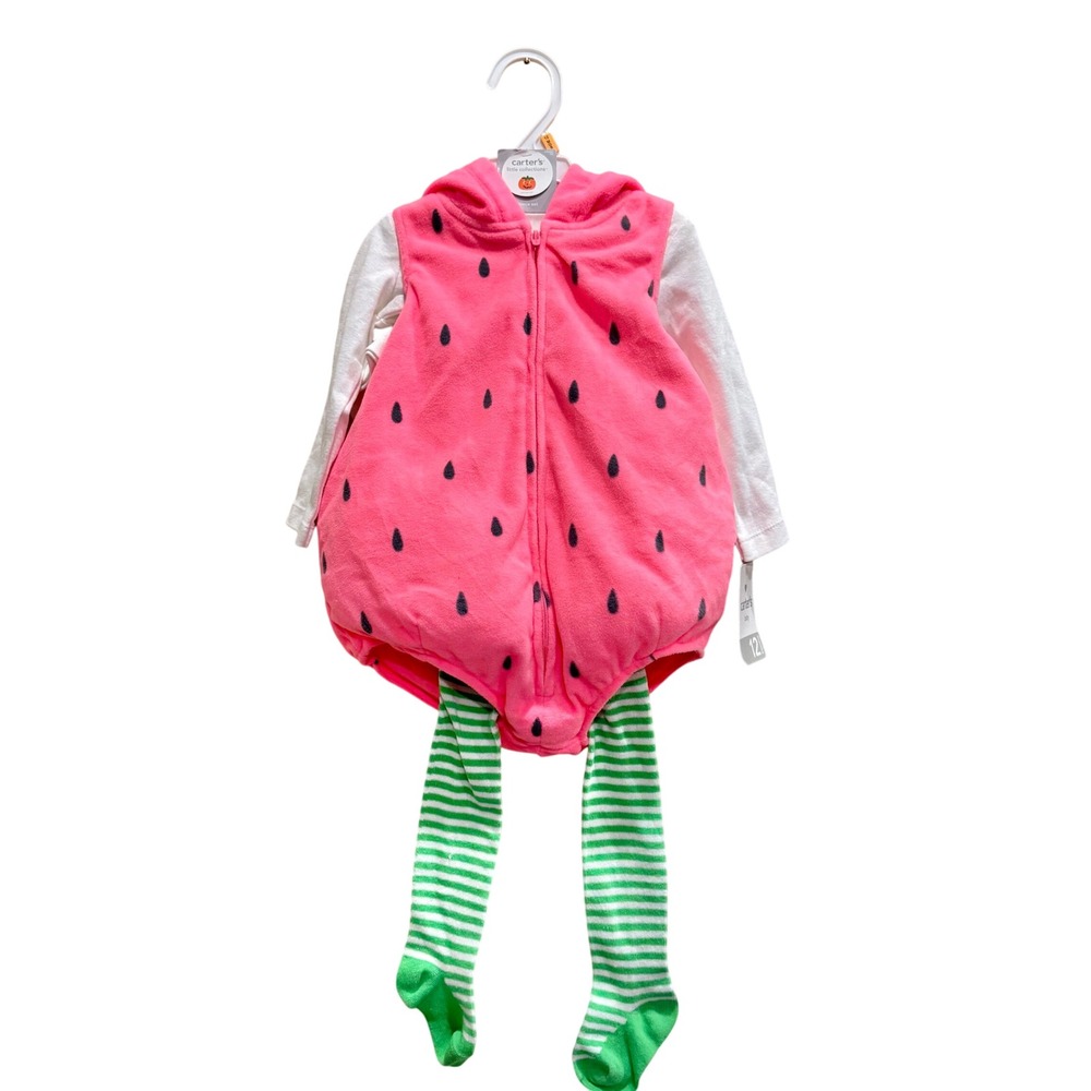 NWT Carters Baby Strawberry Halloween Costume 3 Piece Set 12 Months